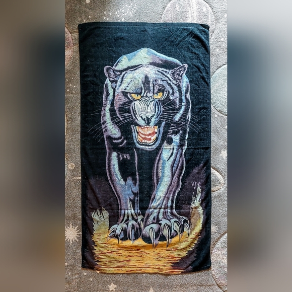Rare Vintage Black Panther Towel World Beach/ Towel - Picture 1 of 5